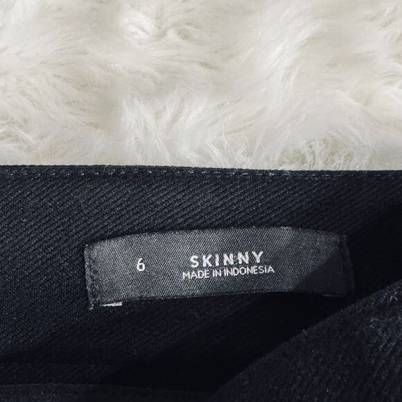 Ann Taylor Loft Skinny Pants 6 (30x26.5) Black Heavy Knit Stretch Zip Pockets - Picture 5 of 10